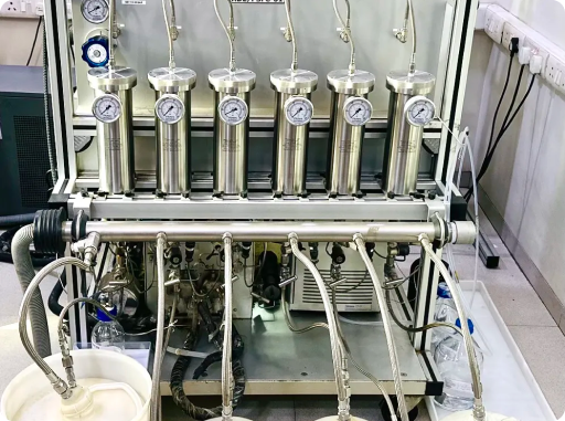 Pharmaceutical dissolution testing apparatus used for drug quality analysis