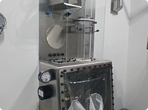 Pharmaceutical manufacturing isolator equipment in a sterile facility