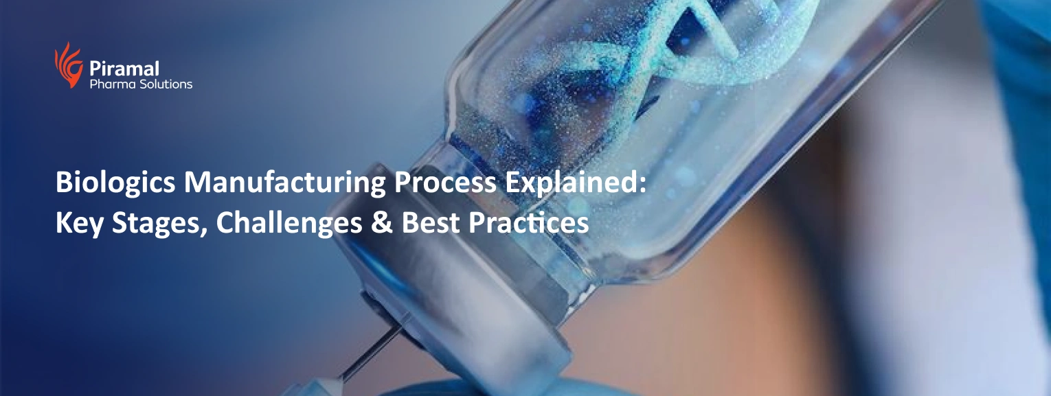 Biologics manufacturing process showing key stages and best practices