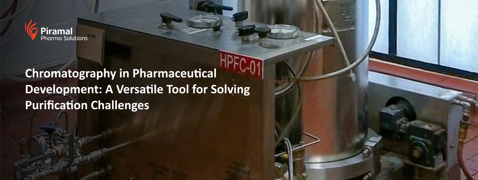 Chromatography process used in pharmaceutical development for drug purification and separation