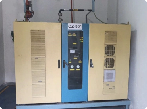 Industrial ozonolysis equipment used for controlled oxidation processes in pharmaceutical API manufacturing facility
