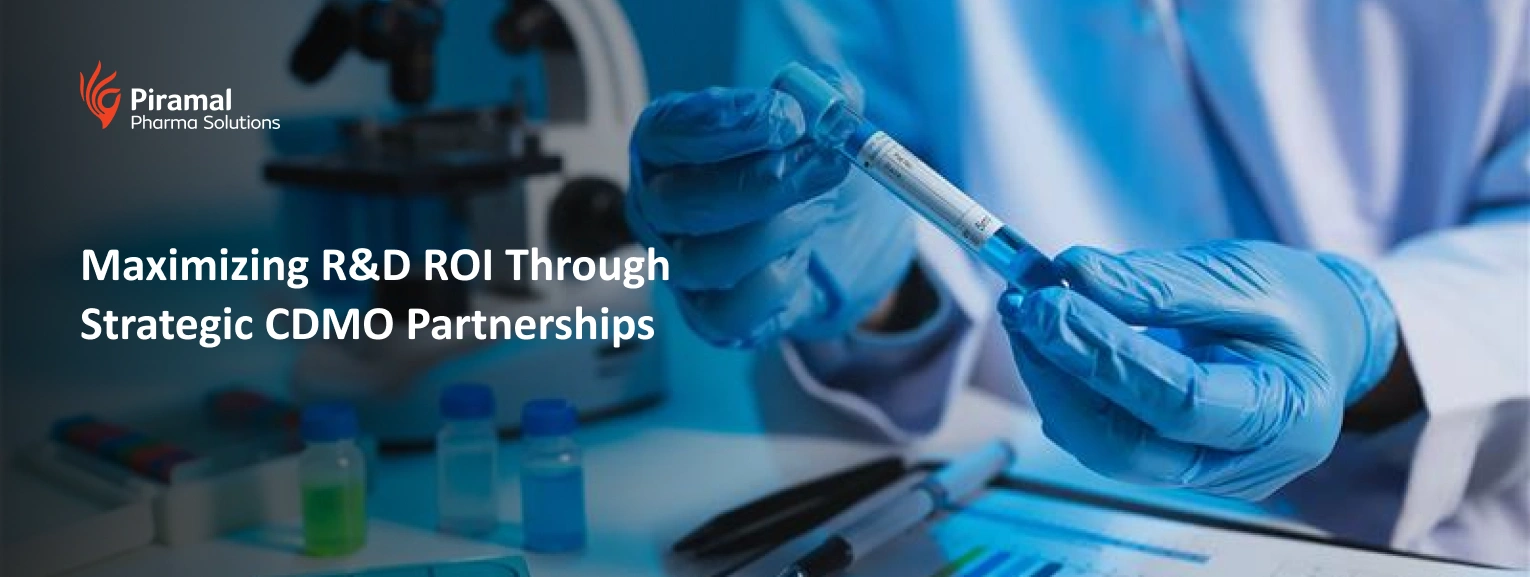 Scientists reviewing pharmaceutical R&D data for strategic CDMO partnership and drug development optimization