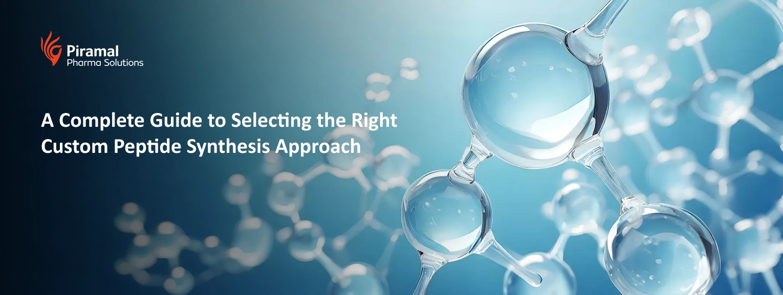 Molecular structure illustration representing custom peptide synthesis and API manufacturing approach