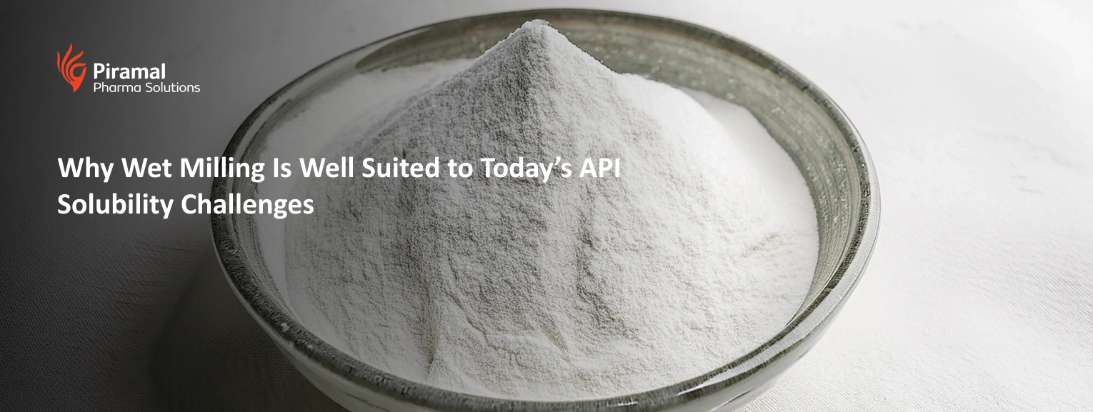Powdered API processed using wet milling to improve solubility and bioavailability